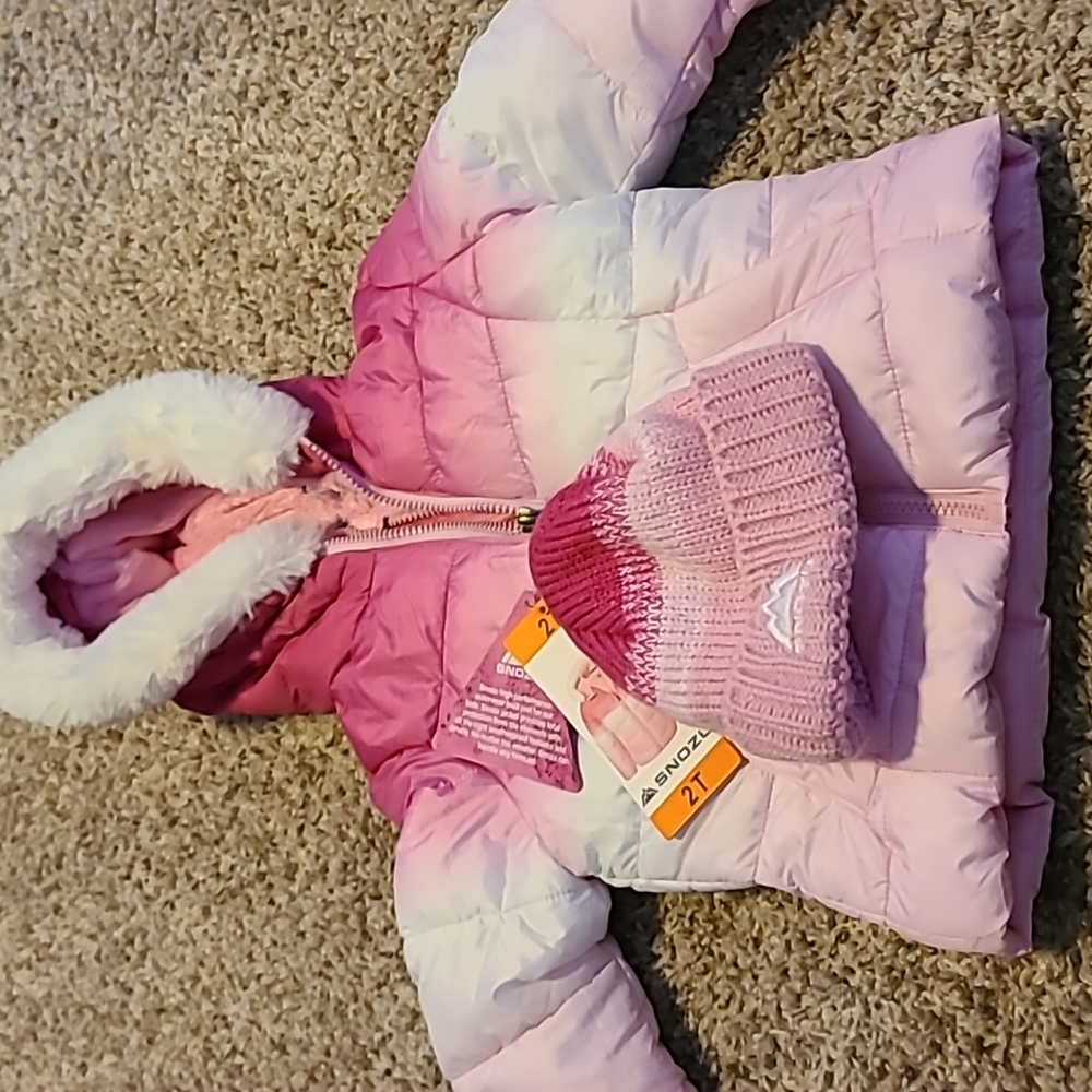 Pink Super Warm Coat & Beanie